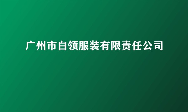 广州市白领服装有限责任公司
