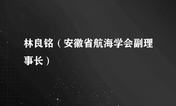 林良铭（安徽省航海学会副理事长）