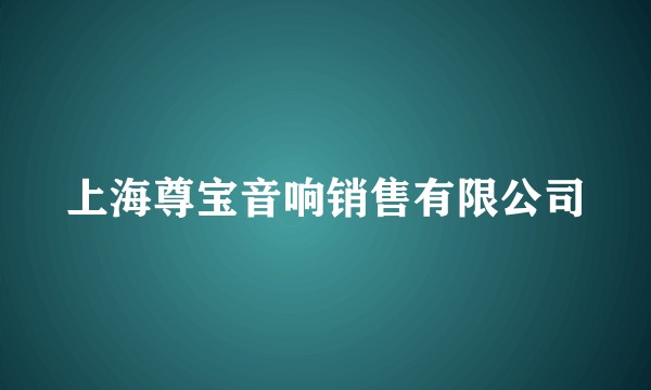 上海尊宝音响销售有限公司
