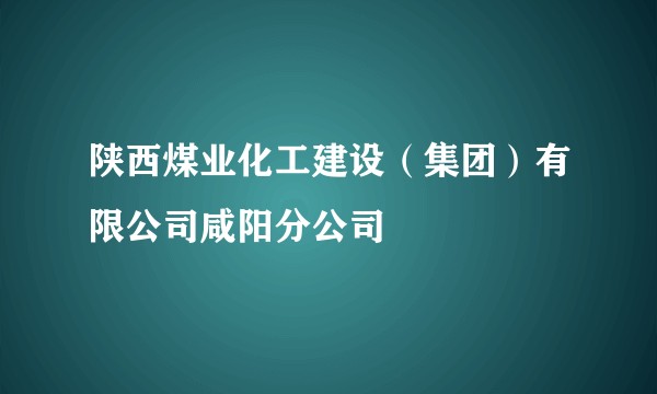 陕西煤业化工建设(集团)有限公司咸阳分公司