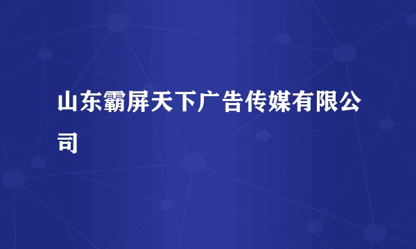 山东霸屏天下广告传媒有限公司