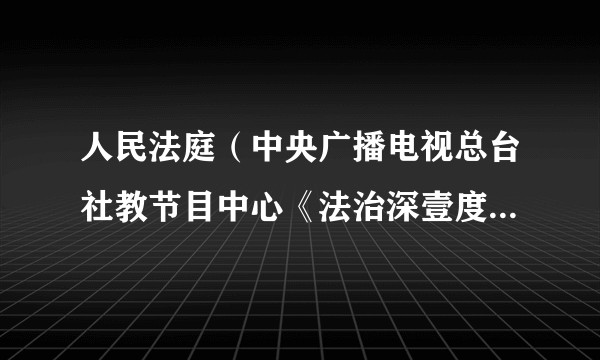 人民法庭（中央广播电视总台社教节目中心《法治深壹度》栏目推出的基层法院全景式纪实节目）