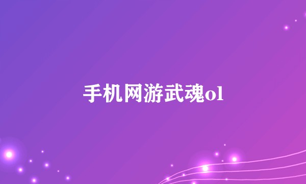 手机网游武魂ol