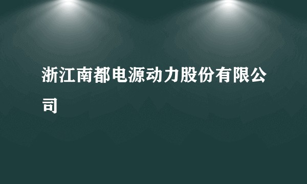 浙江南都电源动力股份有限公司