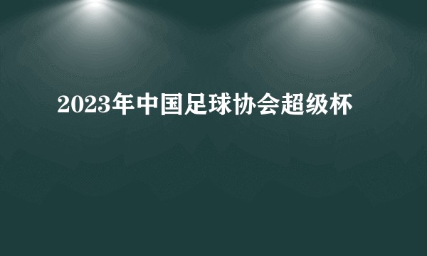 2023年中国足球协会超级杯