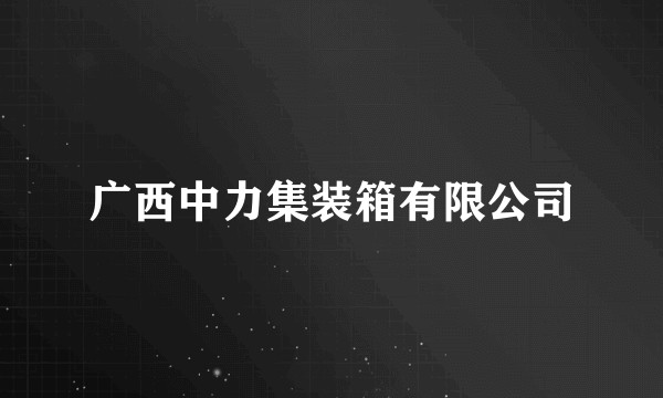 广西中力集装箱有限公司
