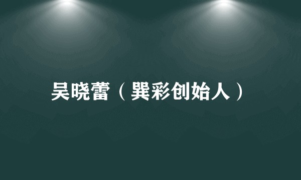 吴晓蕾（巽彩创始人）