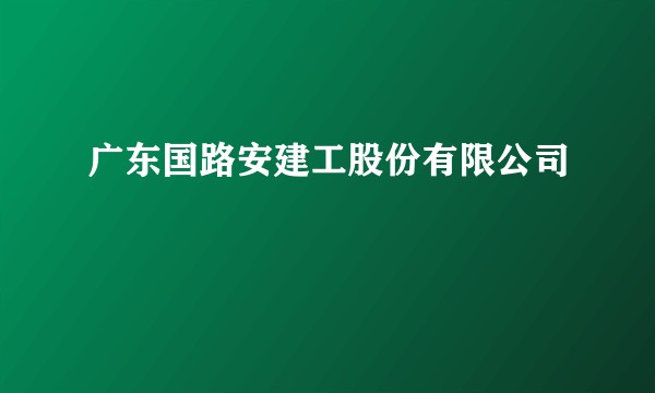 广东国路安建工股份有限公司