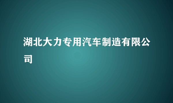 湖北大力专用汽车制造有限公司