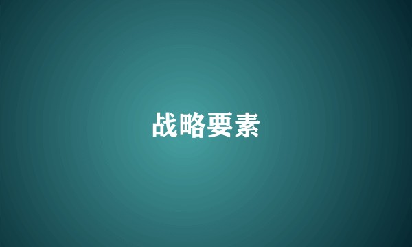 战略要素