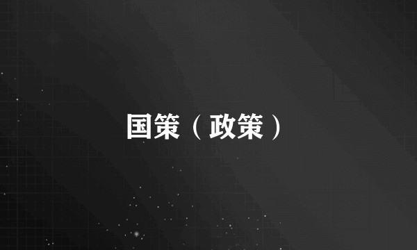 国策（政策）