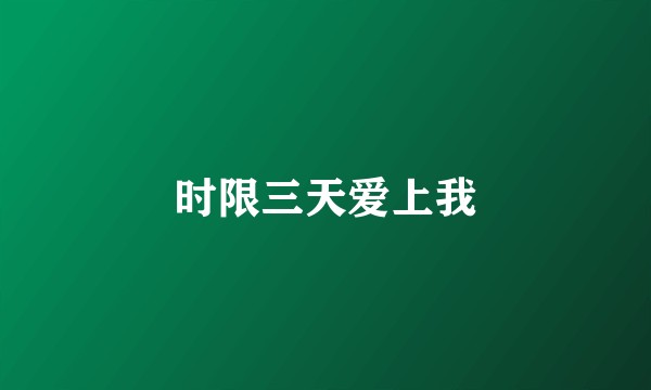 时限三天爱上我