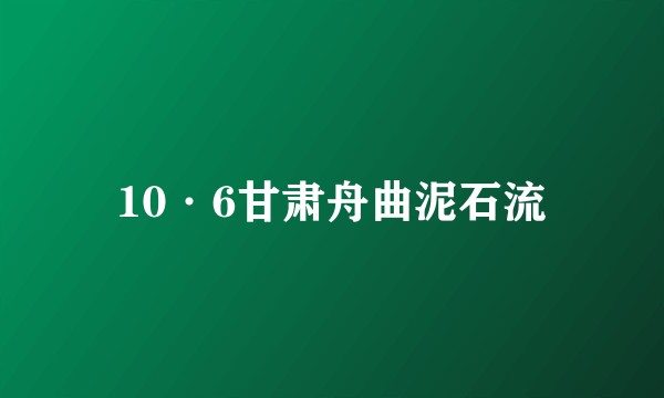 10·6甘肃舟曲泥石流