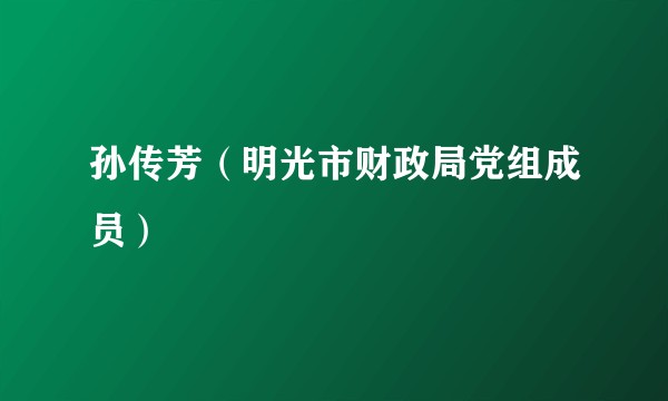 孙传芳（明光市财政局党组成员）