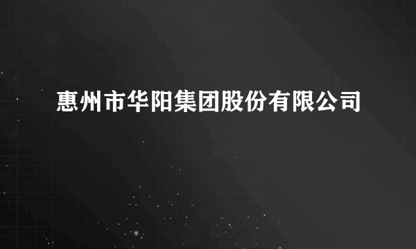 惠州市华阳集团股份有限公司