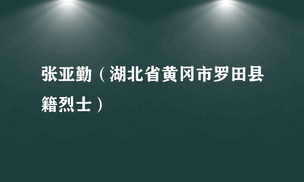 张亚勤（湖北省黄冈市罗田县籍烈士）