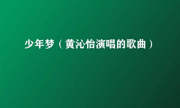 少年梦（黄沁怡演唱的歌曲）