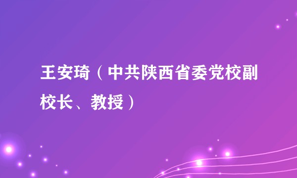 王安琦（中共陕西省委党校副校长、教授）