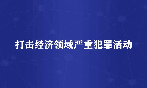 打击经济领域严重犯罪活动