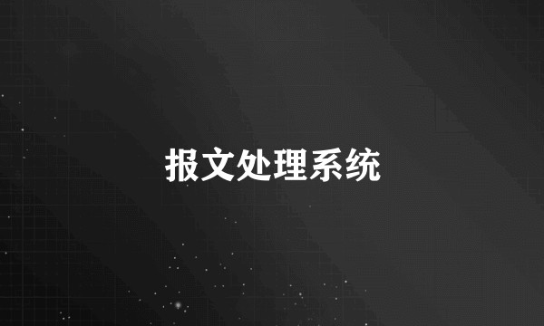 报文处理系统