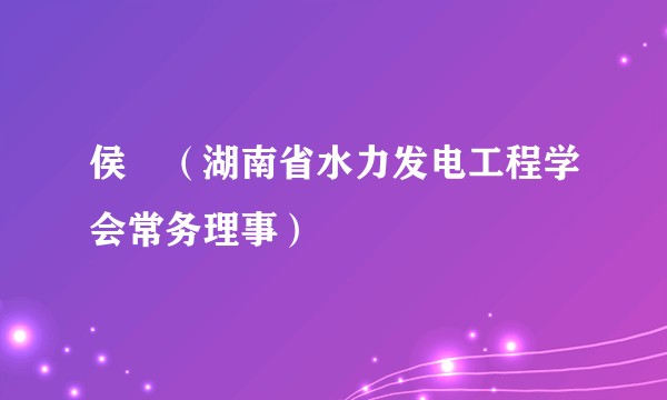侯堃（湖南省水力发电工程学会常务理事）