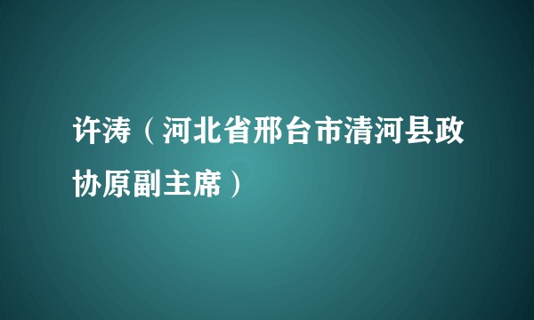 许涛（河北省邢台市清河县政协原副主席）