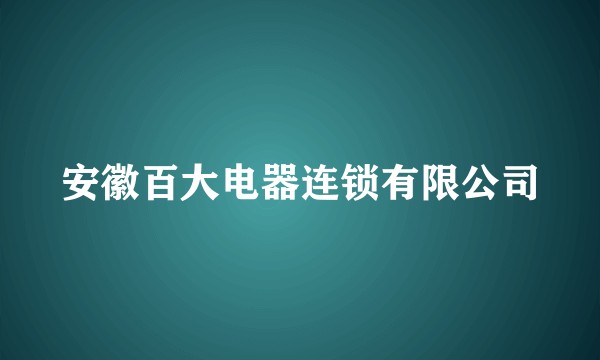 安徽百大电器连锁有限公司
