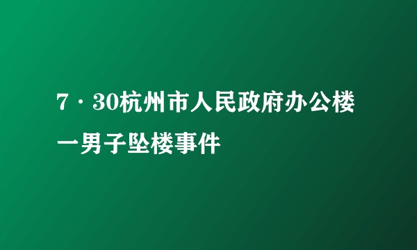 7·30杭州市人民政府办公楼一男子坠楼事件