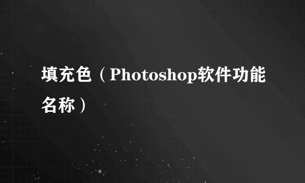 填充色（Photoshop软件功能名称）