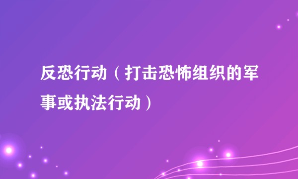 反恐行动(打击恐怖组织的军事或执法行动)