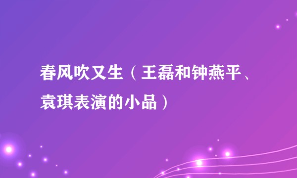 春风吹又生（王磊和钟燕平、袁琪表演的小品）