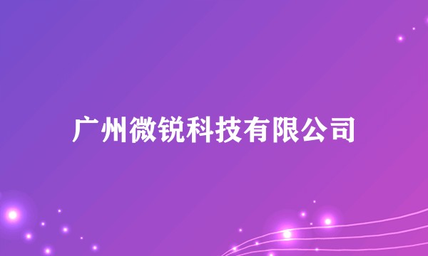 广州微锐科技有限公司