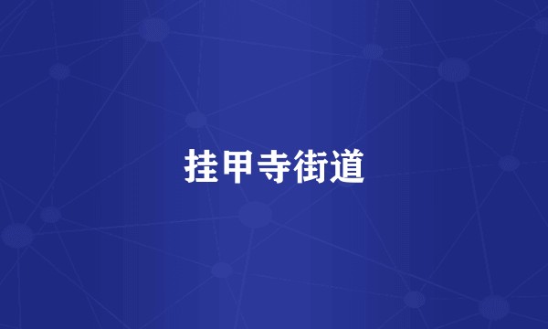 挂甲寺街道
