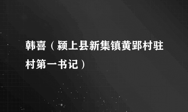 韩喜（颍上县新集镇黄郢村驻村第一书记）