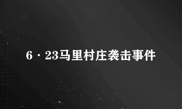 6·23马里村庄袭击事件