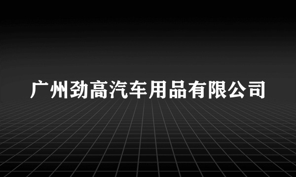 广州劲高汽车用品有限公司