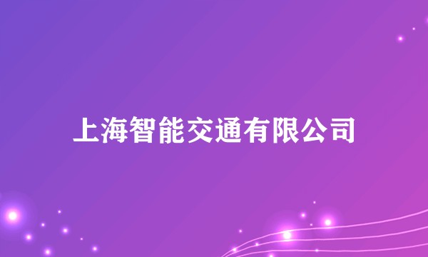 上海智能交通有限公司