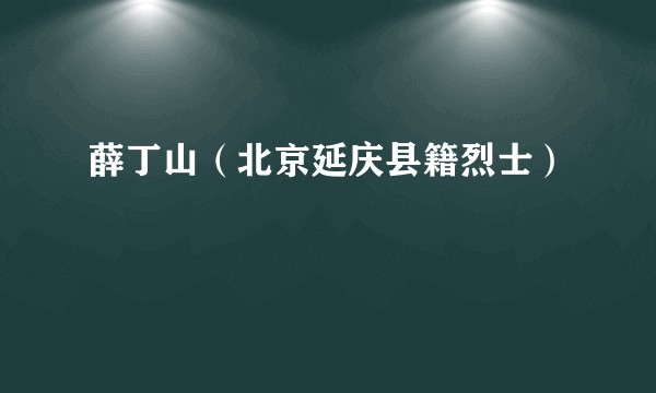 薛丁山（北京延庆县籍烈士）