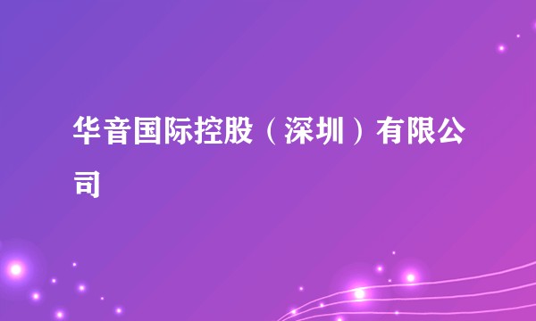 华音国际控股（深圳）有限公司