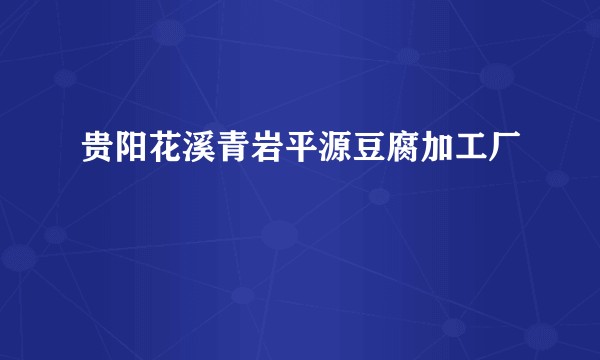 贵阳花溪青岩平源豆腐加工厂
