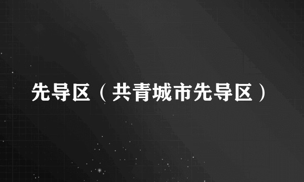 先导区（共青城市先导区）