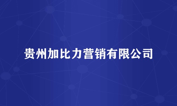 贵州加比力营销有限公司