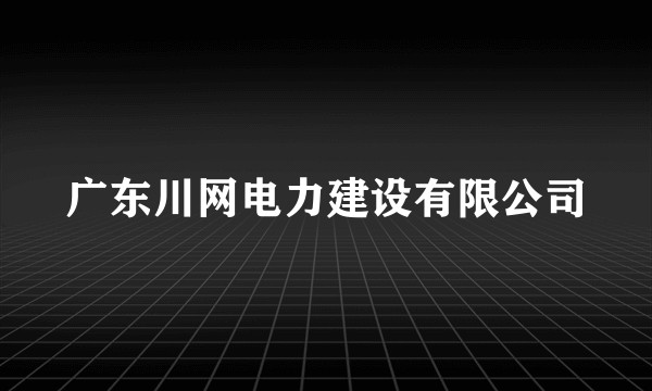 广东川网电力建设有限公司