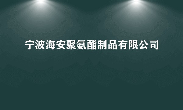 宁波海安聚氨酯制品有限公司