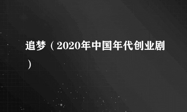 追梦(2020年中国年代创业剧)