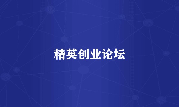 精英创业论坛