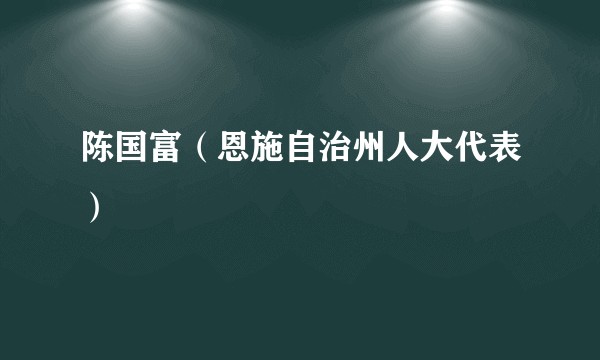 陈国富（恩施自治州人大代表）