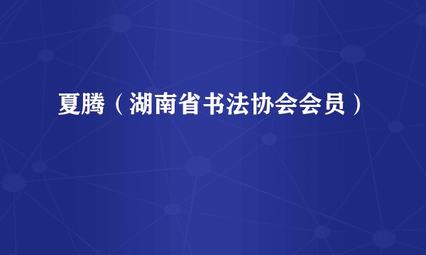夏腾（湖南省书法协会会员）