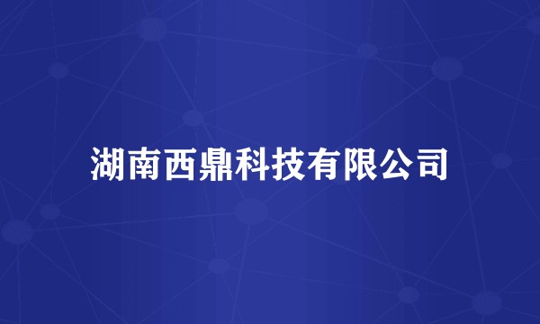湖南西鼎科技有限公司