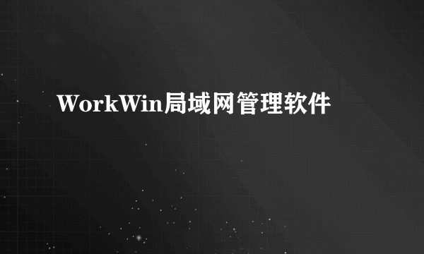 WorkWin局域网管理软件